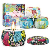 Scented Candles Gift Set, Natural Soy Wax Candles with Pleasant smell for Mother's Day, Gifts for Women Essential Oil Candles for Aromatherapy Relaxation Stress Relief, Birthday, 4 x 4.4oz