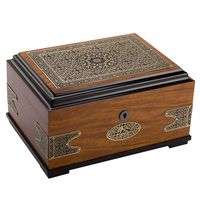 Humidor,Creative European Antique Pure Copper Patch Cedar Wood Cigar Box,Humidifier and Hygrometer