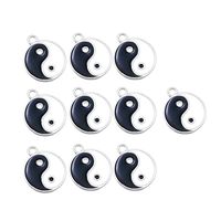 smallwoodi Bangle Bracelet,10Pcs/Set Yin Yang Double Sided Enamel Necklace Pendant DIY Jewelry Accessory Jewelry Christmas Gift for Men for Women 10pcs