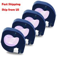 Replace DYMO LetraTag Refills Clear Transparent Labels Tape 16952 S0721530,1/2 Inch x 13 Feet, Black Print on Clear,Labeling Tape Compatible with Dymo Label Makers LetraTag Plus LT100H LT100T QX50, 4P