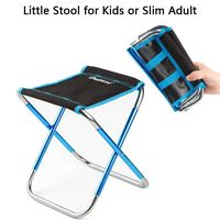 Ultralight Portable Folding Camping Stool for Outdoor Fishing Hiking Backpacking Travelling Outdoor Little Stools (8.6"x9.4"x10.6" for Kids only, Blue)