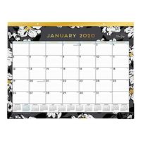 Blue Sky 2020 Monthly Desk Pad Calendar, Two-Hole Punched, Ruled Blocks, 22" x 17", Baccara Dark
