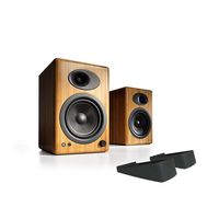 Audioengine A5+ Powered Desktop Speaker Bundle with DS2 Desktop Speaker Stands - (Pair) Bamboo