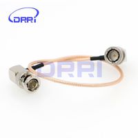 DRRI BNC male Right angle to BNC plug RF Pigtail shielded cable RG179 75ohm for wireless BMCC BMPC black magic camera (45CM)