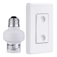 DEWENWILS Remote Control Light Lamp Socket E26 E27 Bulb Base Adapter, No Wiring, Wall Mounted Wireless Controlled Ceiling Light Switch Fixture, Expandable, ETL Listed, White