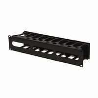 NavePoint High Density 2U Steel 19 Inch Rack Cable Manager Plastic Snap Hinge Fastened Cover