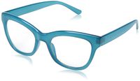 BluVue Unisex BL 1005 Greenwich Round Blue Light Blocking Computer Tablet Smartphone Screen Reading Glasses, Turquoise Frame, Diopter 1.5