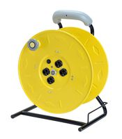 Alert Stamping 7100HD Heavy Duty Manual Cord Storage Reel with 4 Grounded Outlets