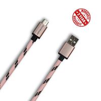 Micro Usb charging and syncing cable Luminous Braided High Speed Charging Cable Data Cable (Pink 10ft)