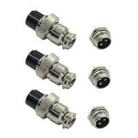 HONJIE 3 Pin Metal Male Female Thread Panel Connector 16mm GX16-3P Aviation Plug Silver - (3 Sets)