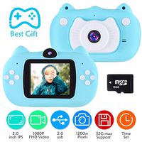 VATENIC Kids Camera Children Digital Cameras 2 Inch HD Toddler Video Recorder Shockproof Selfie Kid Toy Camera Birthday Best Gift for 3-10 Years Old Girls Kids (16GB SD Card Included) Pink (Blue)