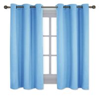 NICETOWN Home Fashion Thermal Insulated Solid Grommet Blackout Curtain Panels for Bedroom (1 Pair, 42 inches Wide by 63 inches Long, Blue)