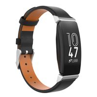 TiMOVO Replacement Band Compatible with Fitbit Inspire/Inspire HR/Ace 2, Pure Color Leather Band Watch Strap for Women Soft Sport Wrist Bands fit Fitbit Inspire/Inspire HR/Ace 2 - Black