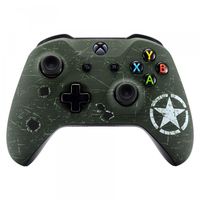 eXtremeRate WWII US Army Overlord Faceplate Cover, Soft Touch Front Housing Shell Case, Comfortable Soft Grip Replacement Kit for Microsoft Xbox One X & One S Controller