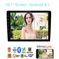 Car Stereo Double Din Car Stereo Receiver, 10.1" 2.5D Curved HD Touch Screen Car Radio, Support Built-in WiFi GPS Navigation Bluetooth, Android&iOS Mirror Link with Subwoofer