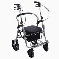 Aluminum Rollator Walker, Easy to use, Seat Compact Lightweight Folding Design, with Carry Bag