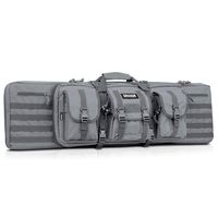 Savior Equipment American Classic Tactical Double Long Rifle Pistol Gun Bag Firearm Transportation Case w/Backpack - 42 Inch Ash Gray