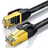Ethernet Cable, SAMZHE 33ft CAT7 RJ45 STP LAN Cable High Speed Gigabit Network Patch Cord Gold Plated (Black)