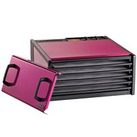 Excalibur D500RR 5-Tray Electric Food Dehydrator with Clear Door for Viewing Progress Features 26-Hour Timer Temperature Settings and Automatic Shut Off Made in USA, 5-Tray, Pink