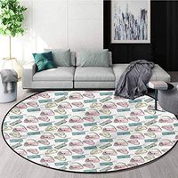 RUGSMAT Fashion Area Rugs Ring 3D Non-Slip Rug,Bags Purses Feminine Style Foam Mat Living Room Decor Diameter-31