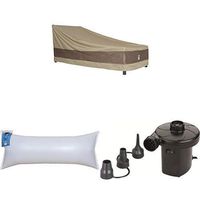 Duck Covers Elegant Patio Chaise Lounge Cover, 86-Inch with Duck Dome Airbag, 60"L x 24"W and Duck Dome Airbags Electric Air Pump