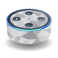 MightySkins Skin Compatible with Amazon Echo Dot (2nd Gen) - Gray Polygon | Protective, Durable, and Unique Vinyl Decal wrap Cover | Easy to Apply, Remove, and Change Styles | Made in The USA