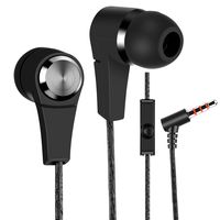Headphone with Microphone Call Noise Isolating Earphones Headphones with Microphone Bass Driven in Ear Earbuds (Black)