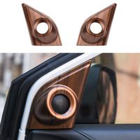 Thenice for CRV A-Pillar Speaker Rings Peach Wood Grain Front Door Horn Loudspeaker Decorations Circle Trims for Honda CR-V 2017 2018 2019 2020