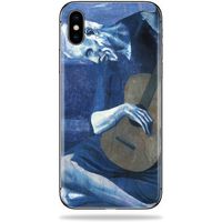 MightySkins Skin Compatible with Apple iPhone X - Old Guitarist | Protective, Durable, and Unique Vinyl Decal wrap Cover | Easy to Apply, Remove, and Change Styles | Made in The USA