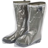 100 Pack of Disposable LDPE Boot Covers with Ties XL size. Clear shoe protectors. Low Denstity Polyethylene Boot Covers. Protective shoe covering. Heavy-Duty, Water-resistant, protection for shoes.