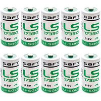 10x SAFT LS17330 Size 2/3A 3.6V 2.1Ah Lithium Battery for Smart Munitions, Intrusion Sensors, Invisible Fencing, RFID Tracking, Asset Tracking, Theft Prevention, Locator Beacons, Fleet Monitoring