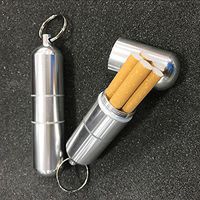Mini Aluminum Metal Multifunctional Cigarette Case Holder Waterproof Round Cigarettes Pocket Box (Type 1)