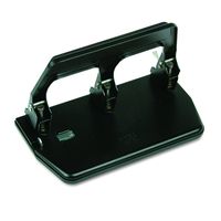 Martin Yale MP50 Master Medium Duty 3-Hole Punch, Black, 9/32" Hole Diameter, Punches Through Up To 40 Sheets of 20 Pound Bond Paper, Adjustable Ruled Paper Guide