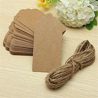 Ac2Shop 50pcs Brown Vintage Kraft Paper Tags Wedding Party Favour Gift Tags Cards With Twines, Pattern6