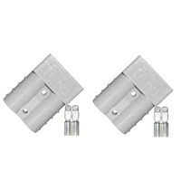 LIXIN 50A Battery Connect Quick Connector Plug，（2 Pack for Quick Connection and Disconnection of Winches and Electrical Equipment (Gray)