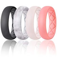 Egnaro Inner Arc Ergonomic Breathable Design, Silicone Wedding Ring for Women