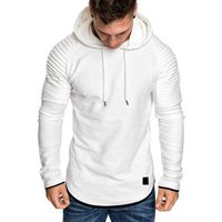 Simayixx Men Hoodies Pullover, Men's Fashion Workout Sweatshirts Plus Size Adjustable Hood Solid Sweater Tops Outerwear