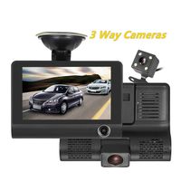 Car Dash Cam Front Inside Rear Video Recorder Camera with 4 inch Reverse Full Screen Driving Recorder DVR HD 1080P Night Vision Parking Mode Seamless Recording