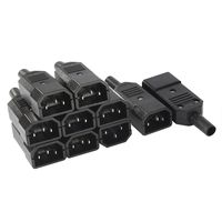 uxcell 10Pcs AC250V 10A Male 3Terminals Panel Mount IEC320 C14 Power Socket Adapter Connector