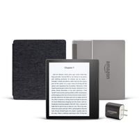 All-new Kindle Oasis Essentials Bundle including Kindle Oasis (Graphite, Special Offers), Amazon Fabric Cover, and Power Adapter