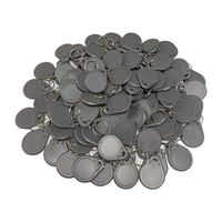 HFeng 13.56MHz RFID Access Control Keyfobs Proximity MF Classic 1k Keychains Smart IC Keycard for Door Home System NFC Token tag 100pcs (Grey)