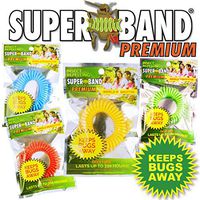 New 2016 Insect Repelling SUPERBAND Premium Wristband in New Assorted Colors! Red, Blue, Green, and Yellow - New Green Packaging! (10)