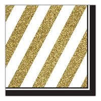 Creative Converting Black and Gold 48 Count Lunch Napkins Party Bundle