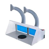 Master Airbrush Dual Unit Lighted Portable Hobby Airbrush Spray Booth with LED Lighting for Painting All Art, Cake, Craft, Hobby, Nails, T-Shirts & More. Includes 6 Foot Exhaust Extension Hose