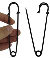 BESTCYC 10pcs Black Safety Pins Extra Large 10.1cm x 22mm Heavy Duty Stainless Steel Safety Pins for Blankets, Skirts, Kilts, Knitted Fabric ,Crafts