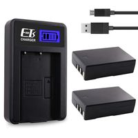 E-TS Nikon EN-EL9 Battery Replacement 2 Pack and EN-EL9 Charger Compatible with Nikon D5000 D3000 D60 D40x D40 Digital SLR Camera (Upgraded 2000mAh)