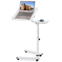 Tatkraft Like Height Adjustable Laptop Stand with Mouse Pad, Sturdy and Portable, Mobile Ergonomic Laptop Desk Table, White