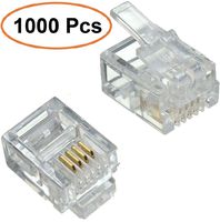 UbiGear 1000 Pcs CAT3 RJ11 6P4C Telephone End Modular Plug Connector (1000Pcs-6P4C-Plug)