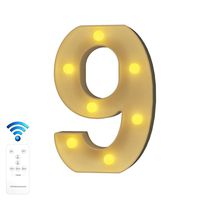 YOUZONE Newly Upgrade LED Letter Lights Marquee Alphabet Light Up Letters with Remote Control Timer Dimmable Battery Powered for Events Wedding Party Birthday Home Bar Decoration (RC-9)