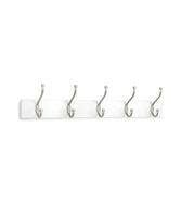 AmazonBasics Wall Mounted Standard Coat Rack, 5 Hooks, Set of 2, White